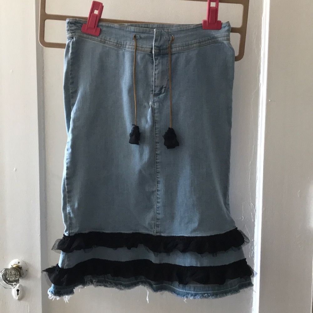 Up cycled jean skirt